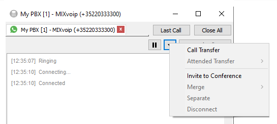 Active call transfer
